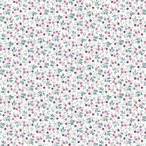Berries and Leaves Pink & Teal Frost Berry - A Woodland Christmas - Liberty Cotton Fabric ✂️ £10 pm *SALE*