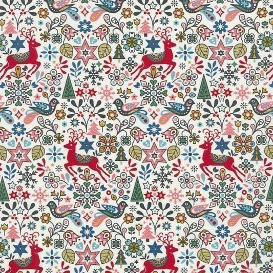 Red & Green Animals Metallic Woodland Wonderland - A Woodland Christmas - Liberty Cotton Fabric ✂️ £10 pm *SALE*