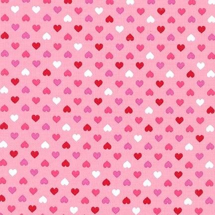 Pink with Pink Hearts - Petite Classics - Sevenberry Cotton Fabric ✂️ £12 pm