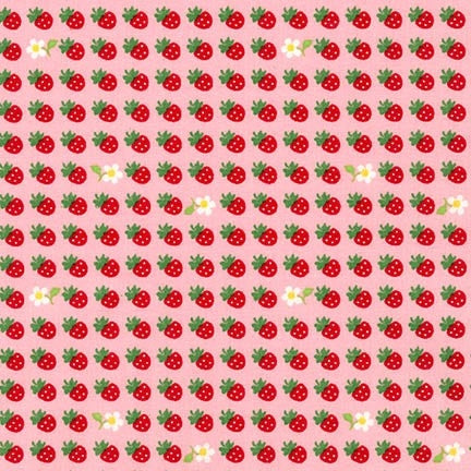 Mini Strawberry on Pink - Petite Classics - Sevenberry Cotton Fabric ✂️ £12 pm