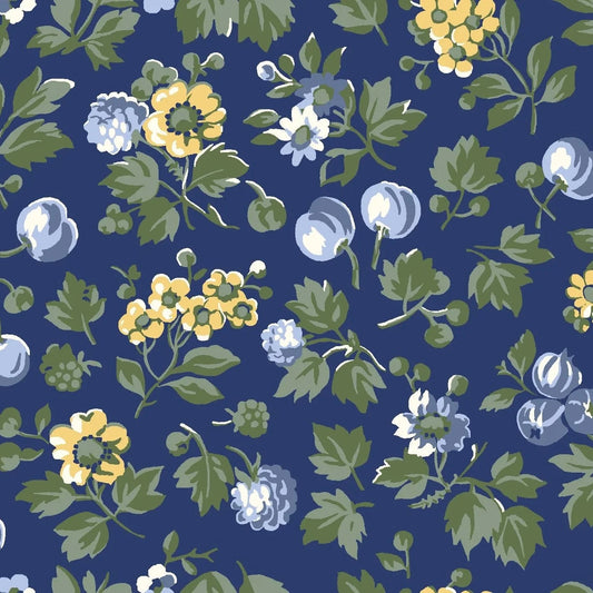 Wild Cherry Blue | Orchard Garden | Liberty Cotton Fabric £11 pm