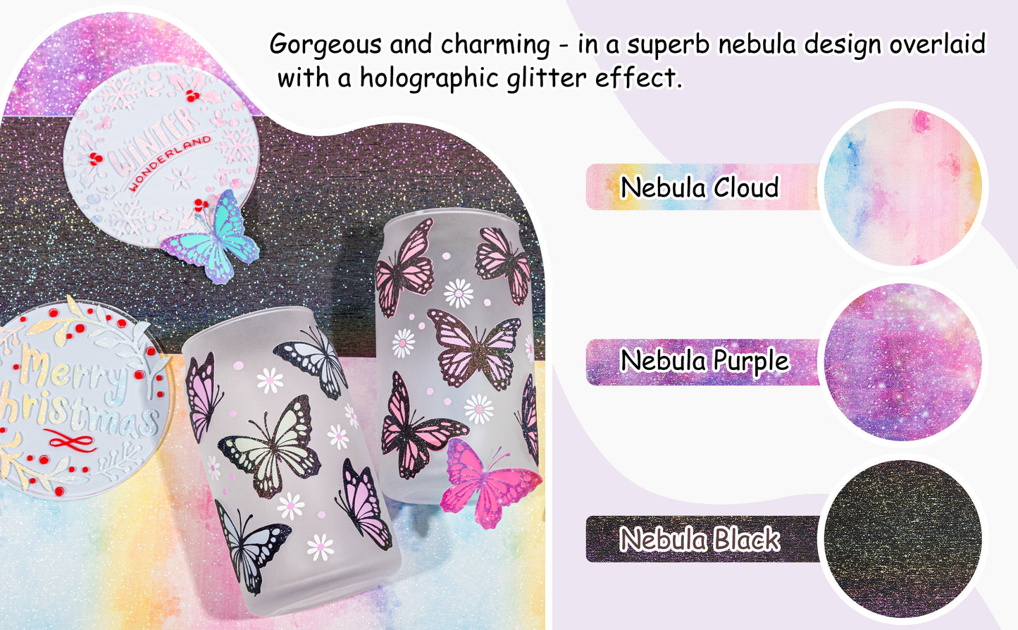 Holo Cloud Glitter Brush Teckwrap Self Adhesive Vinyl ✂️ *SALE*