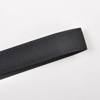 1" 030 - Black Solid Plain Grosgrain Ribbon 25mm