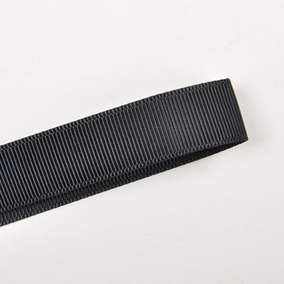 3/8" (9/10mm) 030 - Black Solid Plain Grosgrain Ribbon Reel x 25m ✂️ *SALE*
