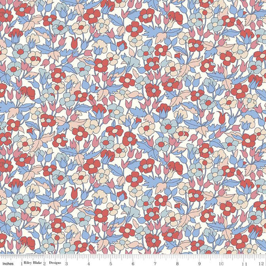 Piccadilly Poppy White - The Carnaby Collection by Liberty Fabric Felt