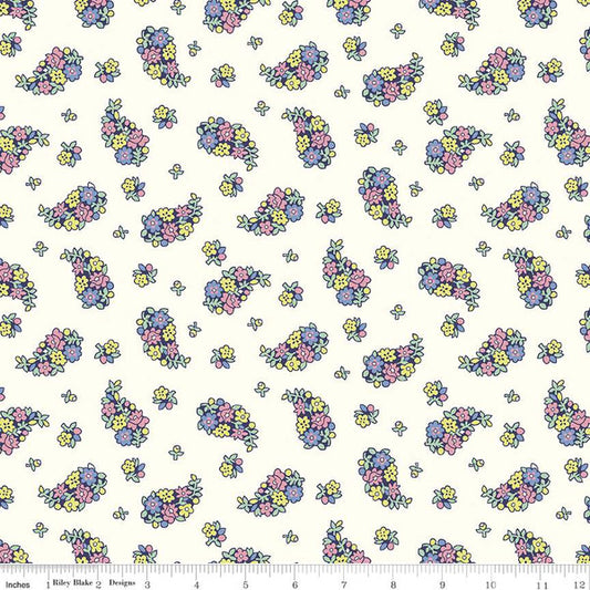 Portobello Paisley Flowers Pink Purple Pastels - Carnaby Collection - Liberty Cotton Fabric ✂️ £10 pm *SALE*