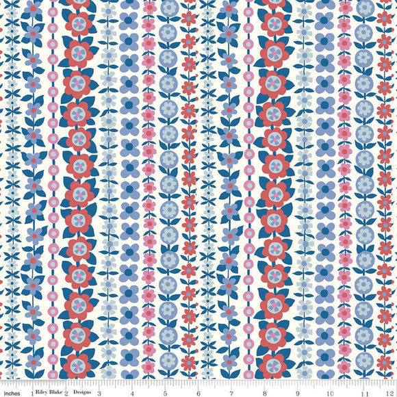 Soho Stripe Blue - The Carnaby Collection by Liberty Fabric Felt