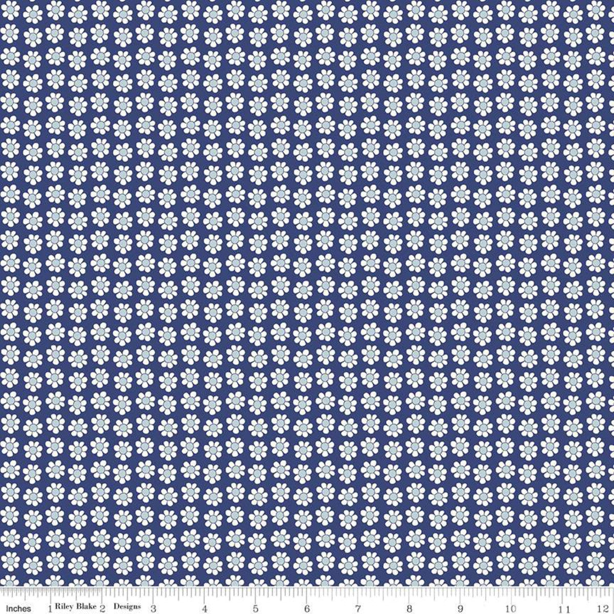 Daisy Dot Navy - Liberty Carnaby Collection Cotton Fabric