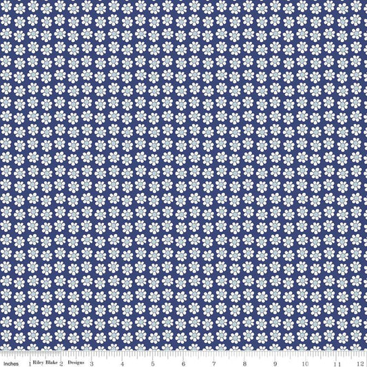 Daisy Dot Navy - Liberty Carnaby Collection Cotton Fabric