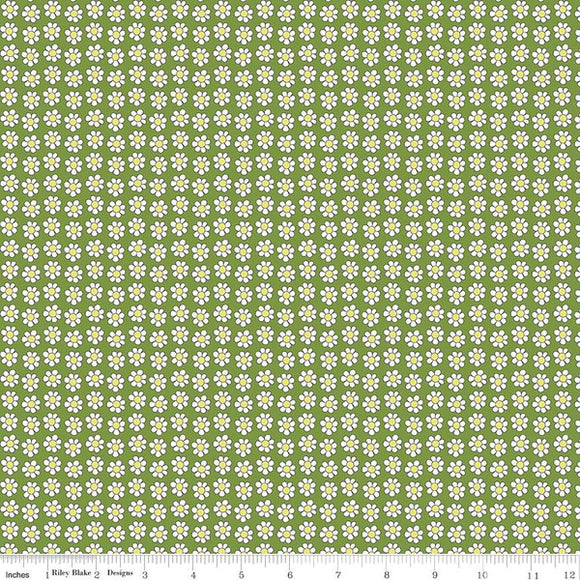 Daisy Dot Green - Liberty Carnaby Collection Cotton Fabric