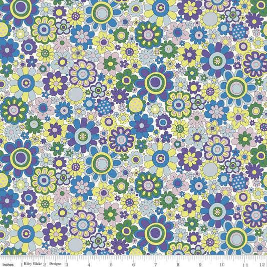 Paradise Petals Yellow - The Carnaby Collection by Liberty Fabric Felt