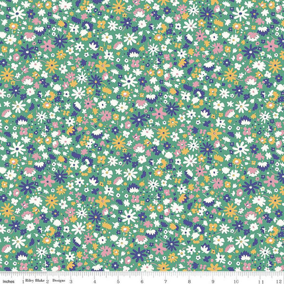 Bloomsbury Blossom Green - The Carnaby Collection by Liberty Fabric Felt
