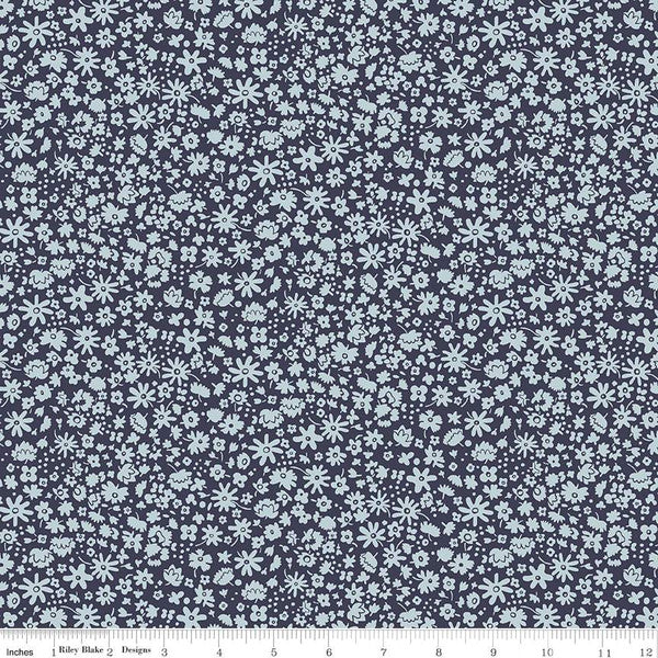 Bloomsbury Silhouette Navy - Liberty Carnaby Collection Cotton Fabric ✂️ £15 pm