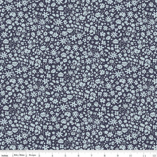 Bloomsbury Silhouette Navy - Liberty Carnaby Collection Cotton Fabric