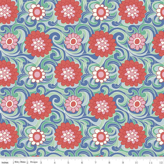 Carnation Carnival Red Flowers - Carnaby Collection - Liberty Cotton Fabric ✂️ £10 pm *SALE*