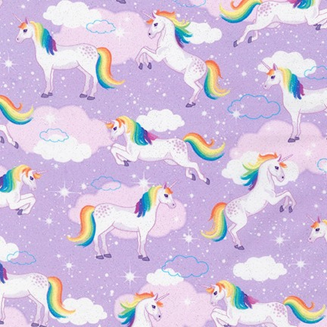 Unicorn Lavender - Enchanted Unicorns - Robert Kaufman Glitter Cotton Fabric ✂️ £13 pm