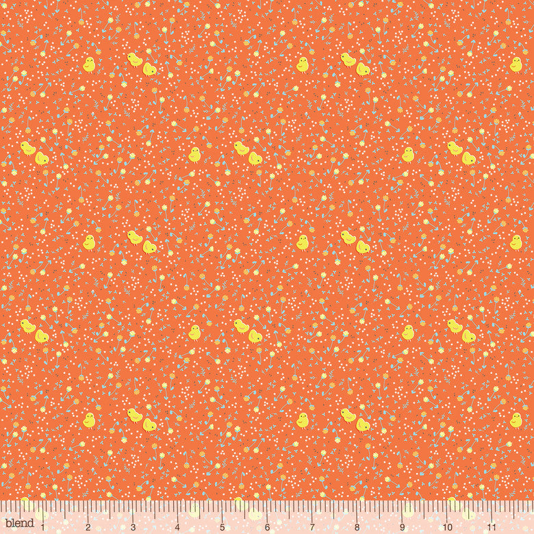 Clover Chicks Coral - On This Farm - Blend Cotton Fabric