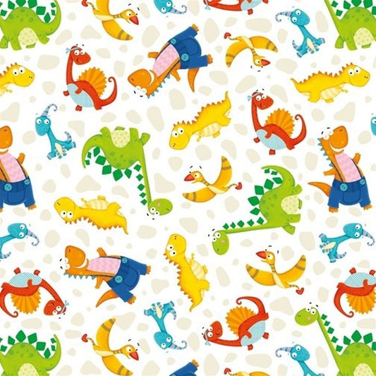Happy Dinosaurs - Dino-mates - Henry Glass Cotton Fabric ✂️ £7 pm *SALE*