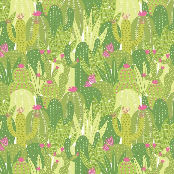 Green Cactus - Desert Bloom - Blend Cotton Fabric