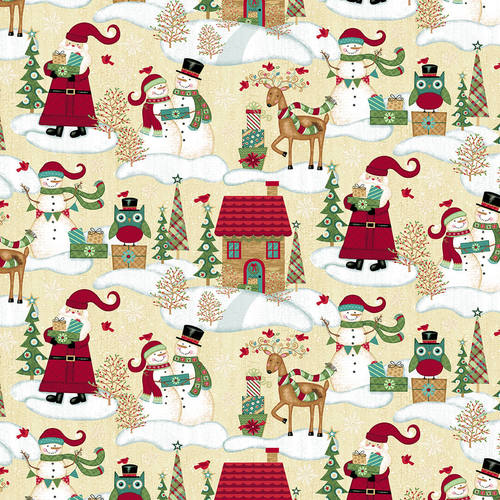 Christmas Scene - Holly Jolly Christmas by Studio E - Cotton Fabric ✂️ £8 pm *SALE*