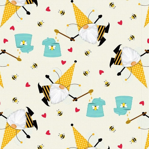Gnomes and Honey Pots Gonks - Honey Bee Gnomes - Studio E Cotton Fabric ✂️