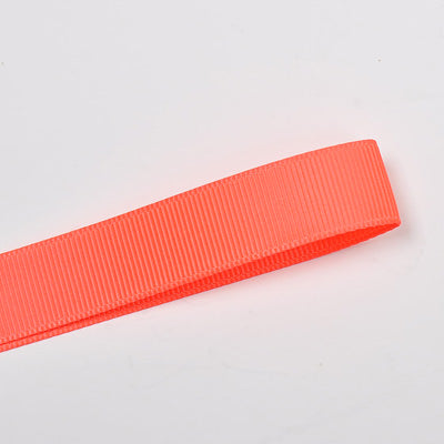 600 - Neon Orange Solid Plain Grosgrain Ribbon