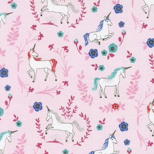Unicorn & Flowers Garden Pink - My Unicorn - Riley Blake Cotton Fabric ✂️ £9 pm *SALE*