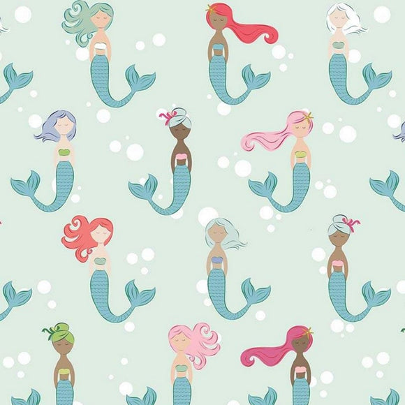 *SALE* Mint Mermaids - Let's be Mermaids - Riley Blake Cotton Fabric