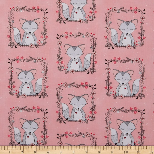Fox Frames Pink - Curiosity - Michael Miller Cotton Fabric ✂️ £7 pm *SALE*
