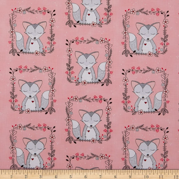 Fox Frames Pink - Curiosity - Michael Miller