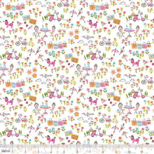 Dogs & Flowers Where To Next - Going In Style - Blend Cotton Fabric ✂️ £8 pm *SALE