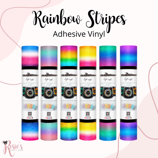 Teckwrap Rainbow Stripes Permanent Adhesive Vinyl