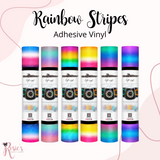 Teckwrap Rainbow Stripes Permanent Adhesive Vinyl