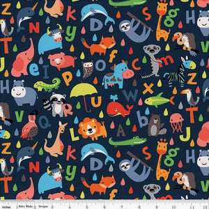 ABC Navy - Noah's Ark - Riley Blake Cotton Fabric ✂️