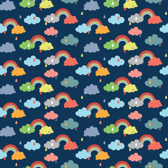 Promise Rainbows Navy - Noah's Ark - Riley Blake Cotton Fabric ✂️