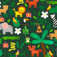 Jungle Animals on Black - Rainforest Friends - Robert Kaufman Cotton Fabric ✂️ £13 pm