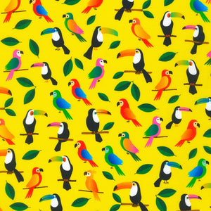 Toucans on Yellow - Rainforest Friends - Robert Kaufman Cotton Fabric ✂️