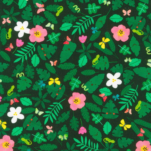 Jungle Flowers and Leaves - Rainforest Friends - Robert Kaufman Cotton Fabric ✂️