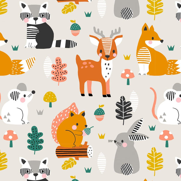 Animals and Acorns - Acorn Wood - Dashwood Studio Cotton Fabric ✂️