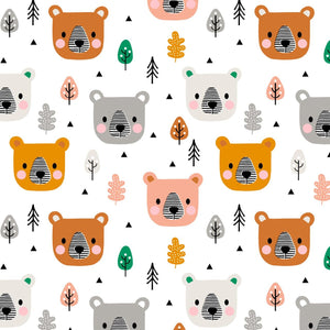Bear Faces - Acorn Wood - Dashwood Studio Cotton Fabric ✂️