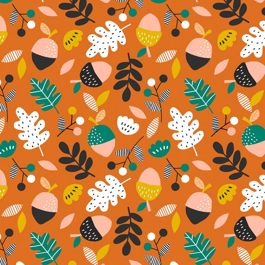 Leaves and Acorns - Acorn Wood - Dashwood Studio Cotton Fabric ✂️ £9 pm *SALE*