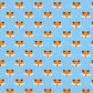 Mini Fox Heads On Blue - Andie's Minis - Robert Kaufman Cotton Fabric