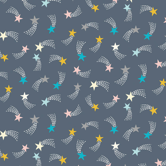 Navy Blue Shooting Stars - Blast Off - Dashwood Studio Cotton Fabric ✂️