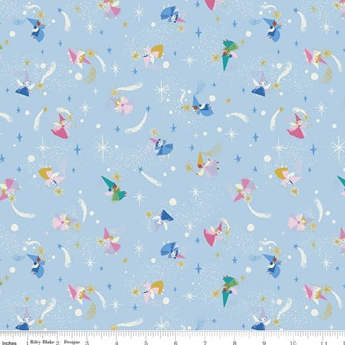 Blue Fairies Sparkle Sleeping Beauty - Little Brier Rose - Riley Blake Cotton Fabric ✂️ £13 pm