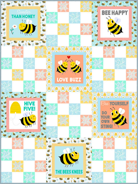 Bees Knees Pillow Panel - Bees Knees - Robert Kaufman Cotton Fabric ✂️