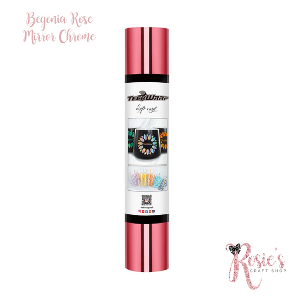 Begonia Rose Bubble Free Mirror Chrome Teckwrap Adhesive Vinyl ✂️