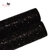 Black Chunky Glitter Fabric - Luxury Core Collection