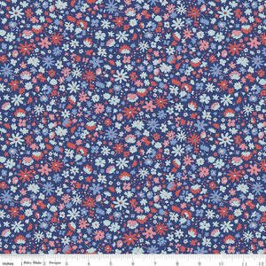 Bloomsbury Blossom Blue - Liberty Carnaby Collection Cotton Fabric