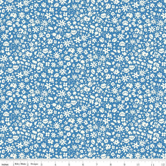 Bloomsbury Silhouette Blue - Liberty Carnaby Collection Cotton Fabric