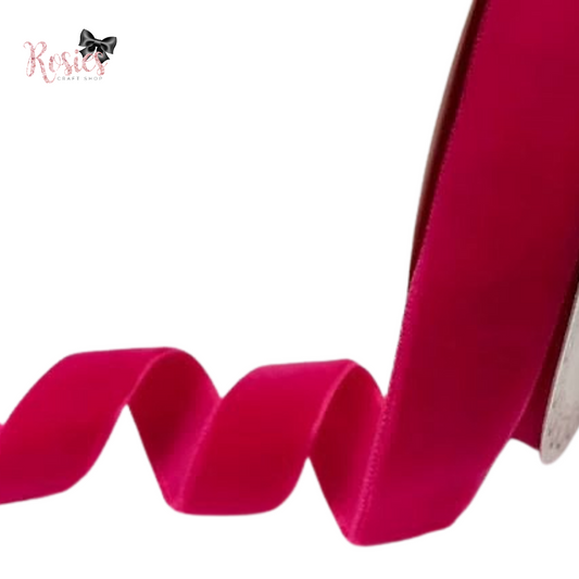 20mm Bright Pink Velvet Ribbon